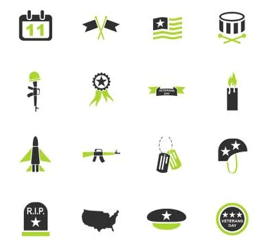 Veterans day icon set Stock Illustration