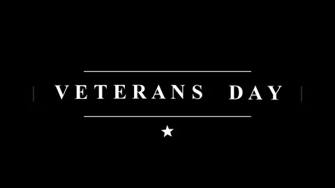 Veterans Day text animation with elegant white typography and star icon on Stock Footage 345623682