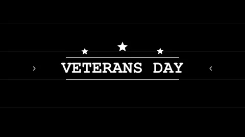 Veterans Day text animation featuring minimalist white typography with stars  Video stock 345622165