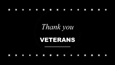 Veterans Day text animation featuring thank you veterans message and white Video stock 345623635