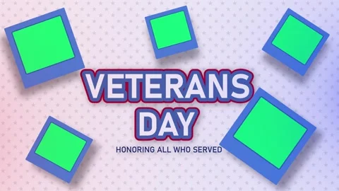 Veterans Day   Title Animation with Floating Photo Frame Mockups Placeholders. Video stock 342129362