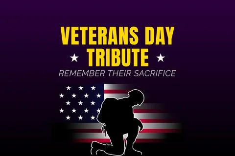Veterans day tribute remember their sacrifice poster Stock Illustration