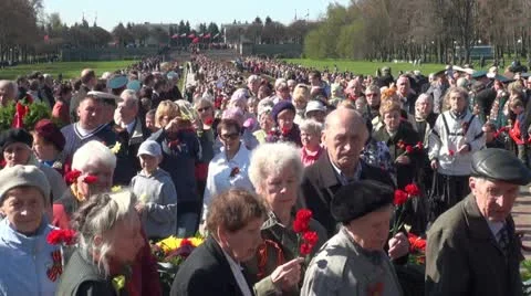 Veterans with flowers Stock Footage 11305264