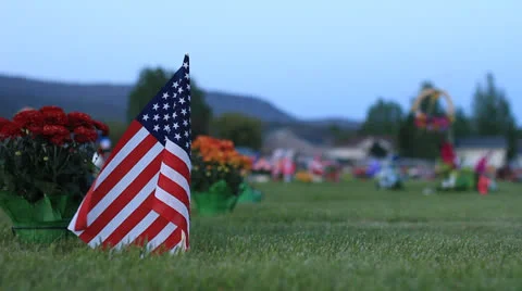 Veterans grave site Stock Footage 24046777
