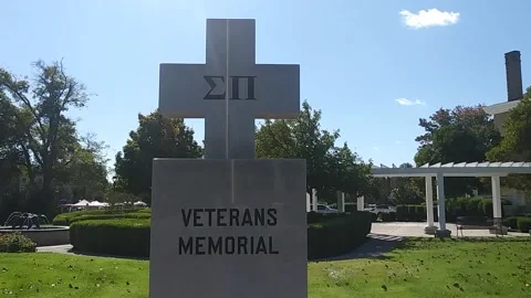Veterans Memorial with cross Stock Footage 164266677