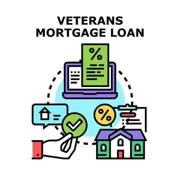 Veterans mortgage loan credit program assistance concept Illustrazione stock