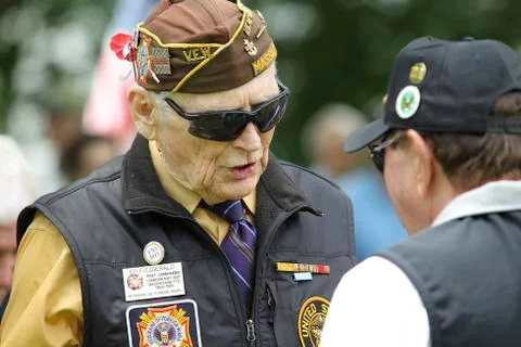 Veterans at National Holiday Ceremony Stock Photos