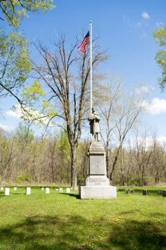 Veterans section of a cemetery Stock Photos