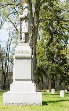 Veterans section of a cemetery Stock Photos