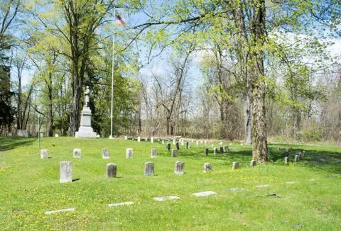 Veterans section of a cemetery Stock Photos