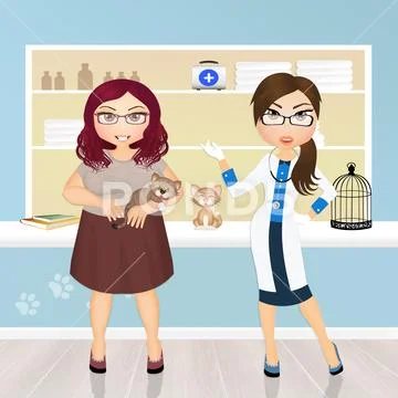Veterinarian girl Stock Illustration