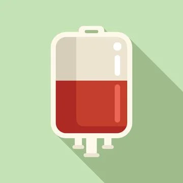 Veterinary blood package icon flat vector. Animal service Stock Illustration