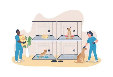 Veterinary care for dogs 2D vector web banner, poster Stock Illustration