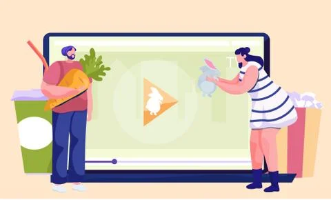 Veterinary care, video tutorial about keeping and feeding rabbits at home, diet イラスト素材