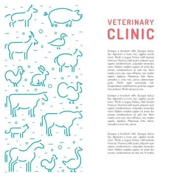 Veterinary clinic banner Stock Illustration
