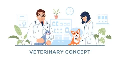 Veterinary clinic concept. Stock Illustration