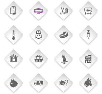 Veterinary clinic icon set Stock Illustration