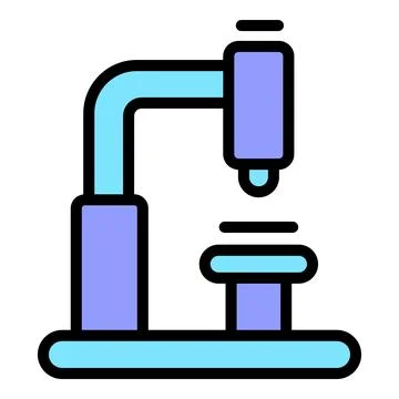 Veterinary clinic microscope icon vector flat Illustrazione stock