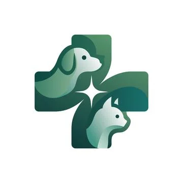 Veterinary Cross Pet Logo Design for Animal Hospital Clinic Healthcare Brand Stock Illustration