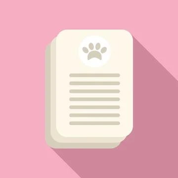 Veterinary document icon flat vector. Medical bundle Illustrazione stock