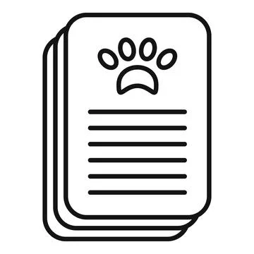 Veterinary document icon outline vector. Medical bundle Stock Illustration