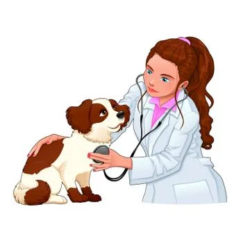 Veterinary with dog. Stock Illustration