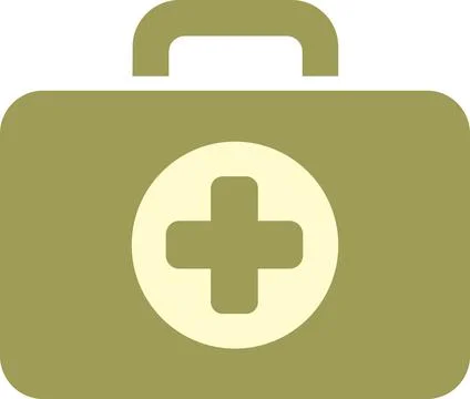 Veterinary first aid kit case icon Stock Illustration