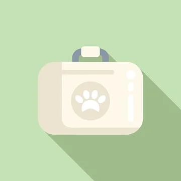 Veterinary first aid kit icon flat vector. Care medicine Stock Illustration