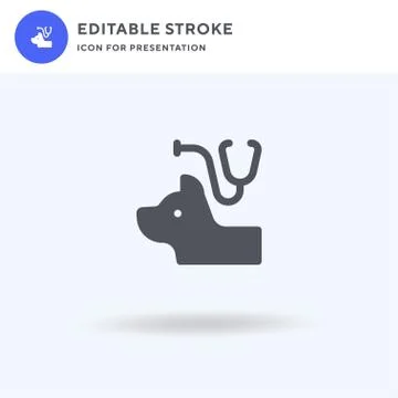 Veterinary icon vector, filled flat sign, solid pictogram isolated on white,  Illustrazione stock