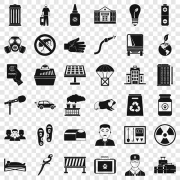 Veterinary icons set, simple style 스톡 일러스트