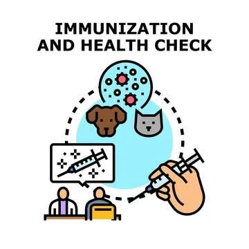 Veterinary immunization program health check concept Illustrazione stock