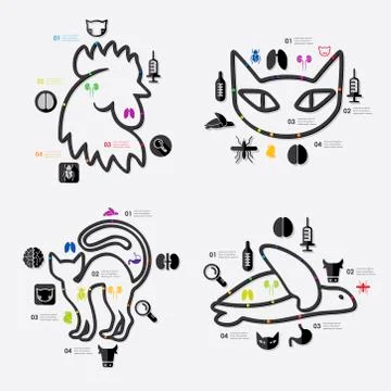 Veterinary infographic 스톡 일러스트