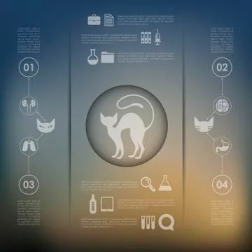 Veterinary infographic with unfocused background Illustrazione stock