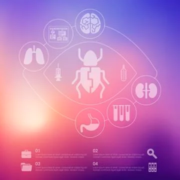 Veterinary infographic with unfocused background Stock Illustration