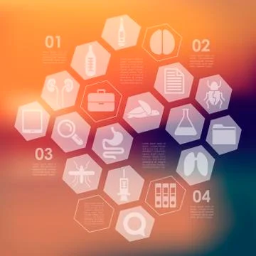 Veterinary infographic with unfocused background 스톡 일러스트