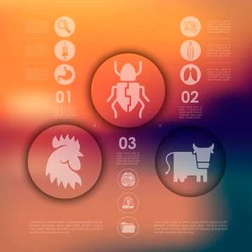 Veterinary infographic with unfocused background Illustrazione stock