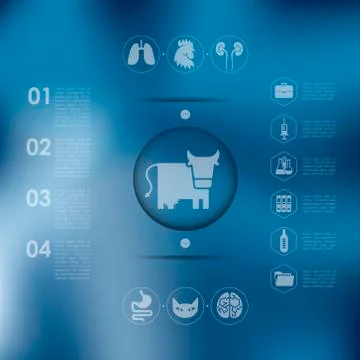 Veterinary infographic with unfocused background 스톡 일러스트