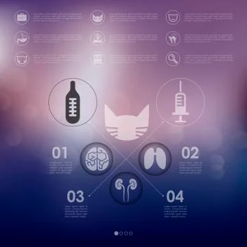 Veterinary infographic with unfocused background 스톡 일러스트