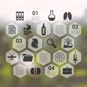 Veterinary infographic with unfocused background Illustrazione stock