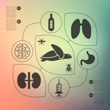 Veterinary infographic with unfocused background Illustrazione stock