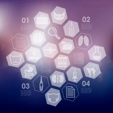 Veterinary infographic with unfocused background 스톡 일러스트