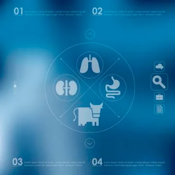 Veterinary infographic with unfocused background Stock Illustration