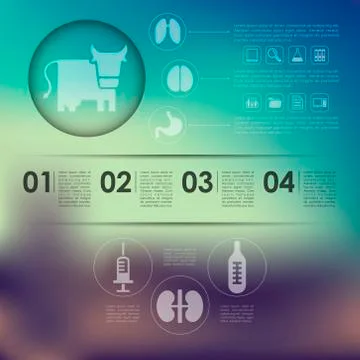 Veterinary infographic with unfocused background 스톡 일러스트