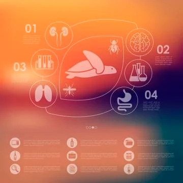 Veterinary infographic with unfocused background Illustrazione stock