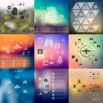Veterinary infographic with unfocused background Illustrazione stock