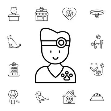 Veterinary, pets flat vector icon in petshop pack Stock Illustration