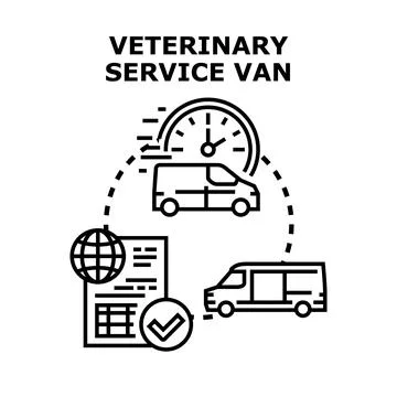 Veterinary service van providing express mobile pet care Stock Illustration