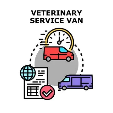 Veterinary service van providing express mobile pet care Stock Illustration