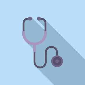 Veterinary stethoscope icon flat vector. Care animal service Stock Illustration