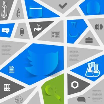Veterinary sticker infographic Stock Illustration